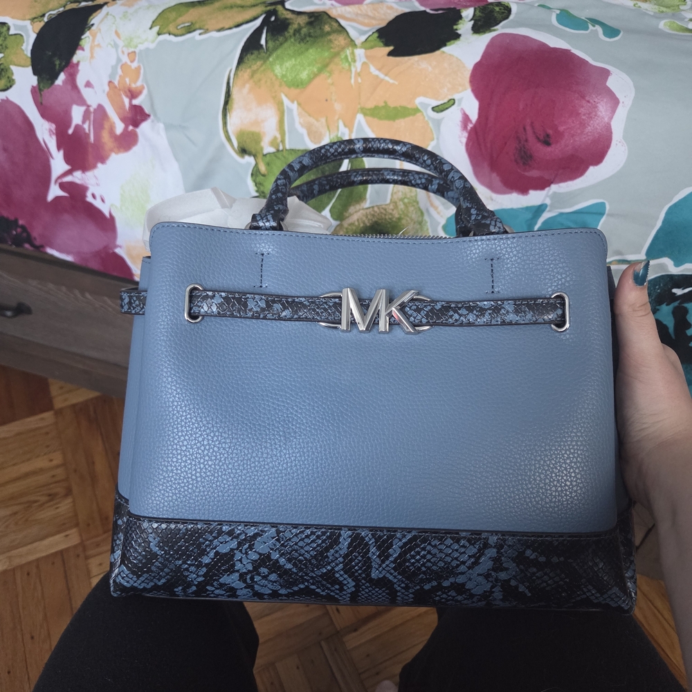Michael Kors Blue and Black Satchel Bag
